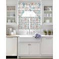 thumbnail image 3 of Teal Red Seahorse Coastal Swag Kitchen Curtains Sets for Windows 24 Inch Length, Vintage Nautical Beach Coral Starfish Short Window Curtain Swags Valances and Tiers 3 Piece Set for Cafe/Dining Room, 3 of 5
