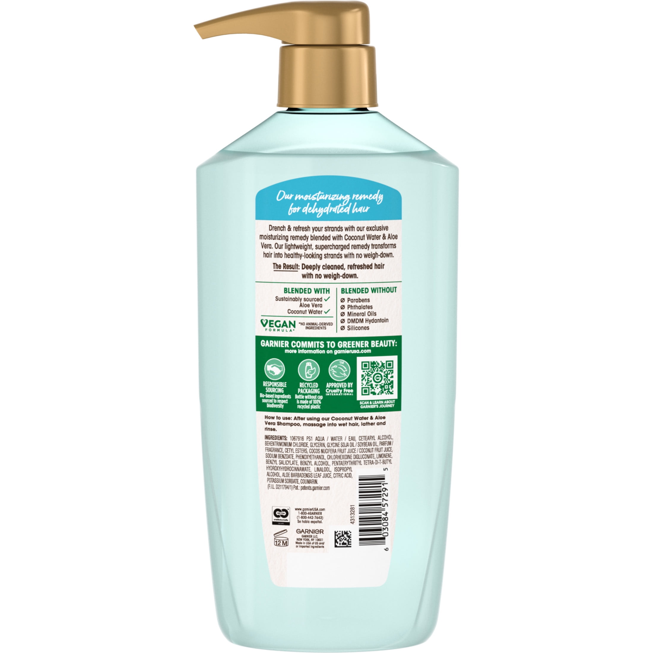 (2 pack) Garnier Whole Blends Hydrating Conditioner with Coconut Water & Aloe Vera Extract, 26.6 fl. oz.
