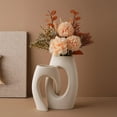thumbnail image 2 of European-style Instagram-worthy white ceramic art vase, high-end floral arrangement ornament, cross-border e-commerce., 2 of 6