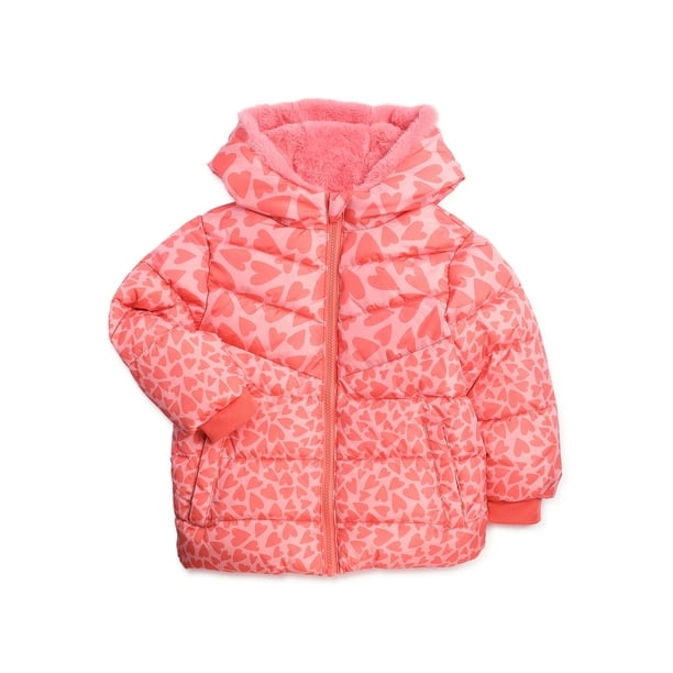 Swiss Tech Baby and Toddler Girl Heavyweight Puffer Jacket, Sizes 12M-5T
