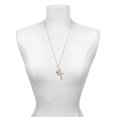 thumbnail image 3 of Delight Jewelry Two-tone Crystal Spinner Be Strong and Courageous Engraved Cross Zoey Necklace, 28", 3 of 4