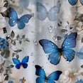 thumbnail image 5 of Orinice Blue Flower Butterfly Shower Curtain White Blue Floral Wildflower Vintage Botanical Wildflower Herb Spring Boho Modern Minimalist Rustic Farmhouse Fabric Bath Curtain with Hook 60x72, 5 of 7