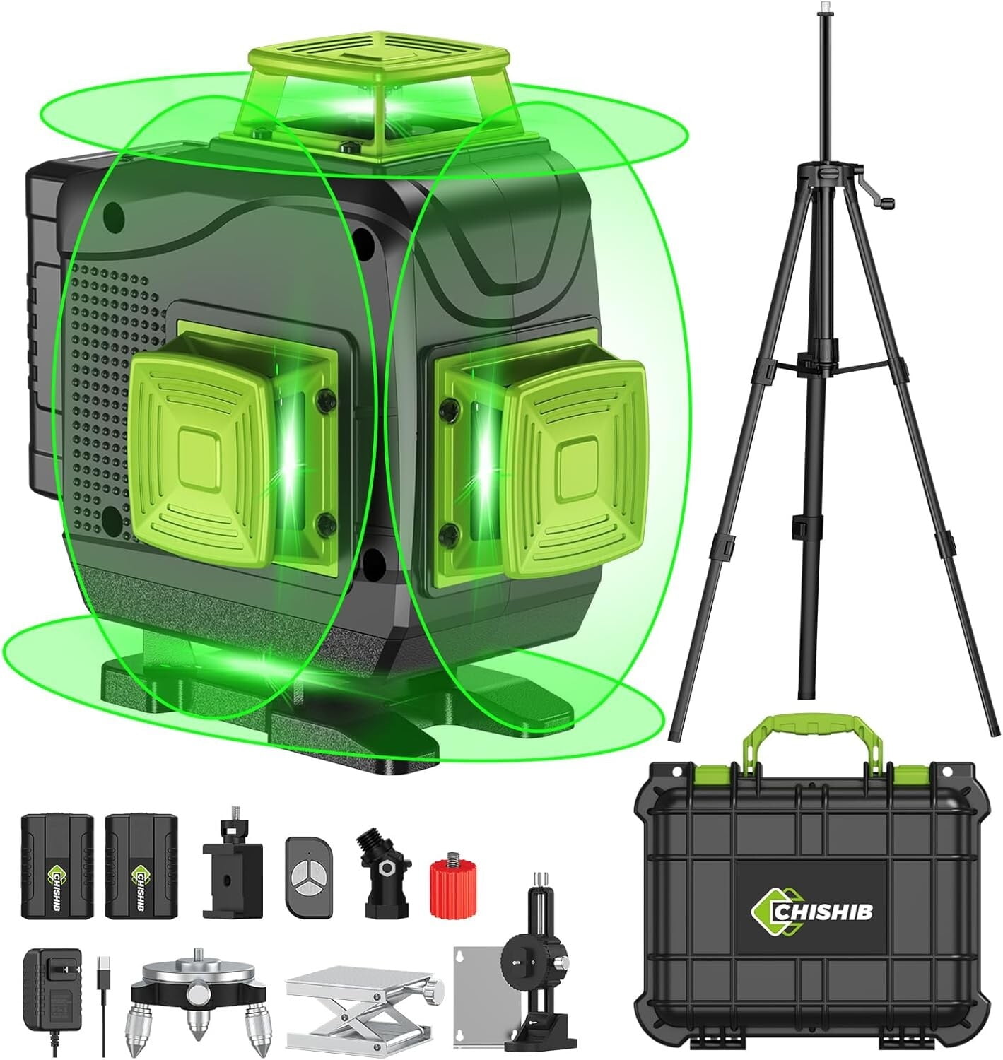 Dewalt DW089LG 360 Grad Vertikaler 12 Linien Grünlicht Nivellierer 3 Seitiger Outdoor Horizontal Laser Nivellierer Für Heimwerker Und Industrie