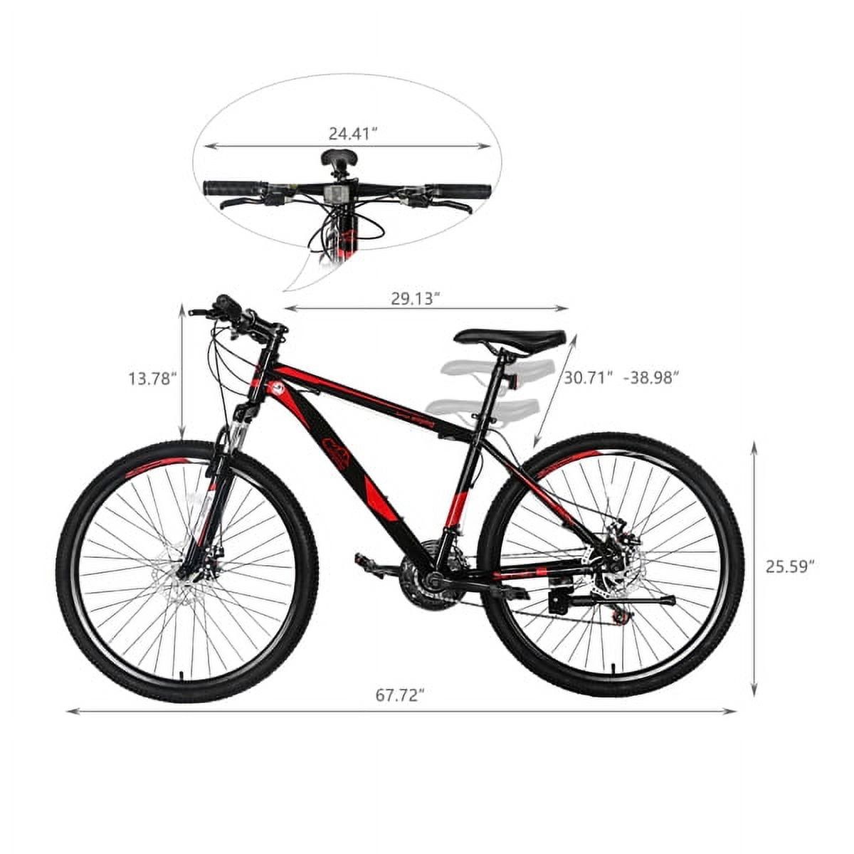 Mountain Bike, 26 inch Outdoor Cycling Bike,18-Speed/High-Carbon Steel/Dual Full Suspension, Adjustable Seat for Men Women Adult, MTB Bicycle with Suspension Fork,Black