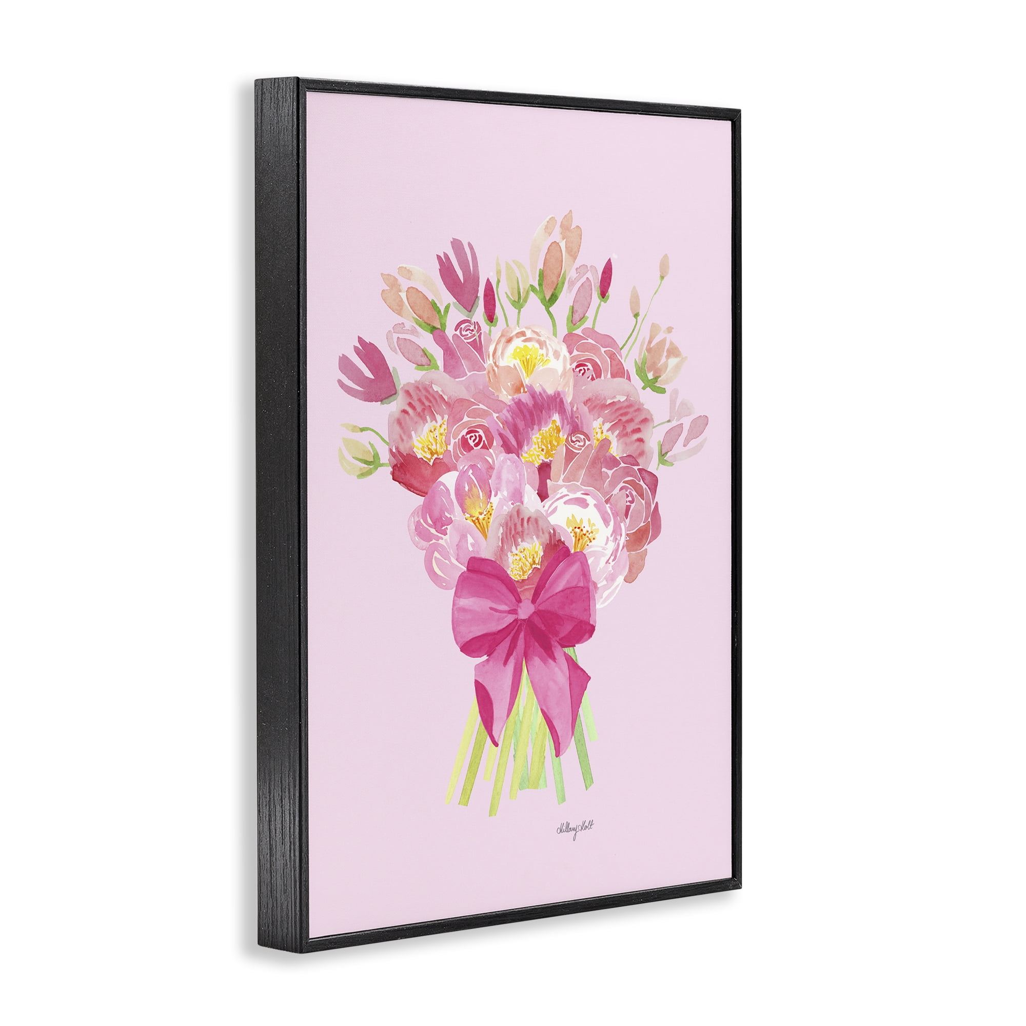 Stupell Industries Romantic Blushing Peonies Black Framed Giclee Art, design by Hillary Holt
