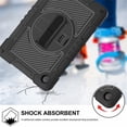 thumbnail image 4 of Shockproof Case for Samsung Galaxy Tab A11,Anti drop silicone+PC Layer Protective Splicing Case 360 ° Rotating Handle Stand With Shoulder Strap,Black,For Galaxy Tab A11, 4 of 8