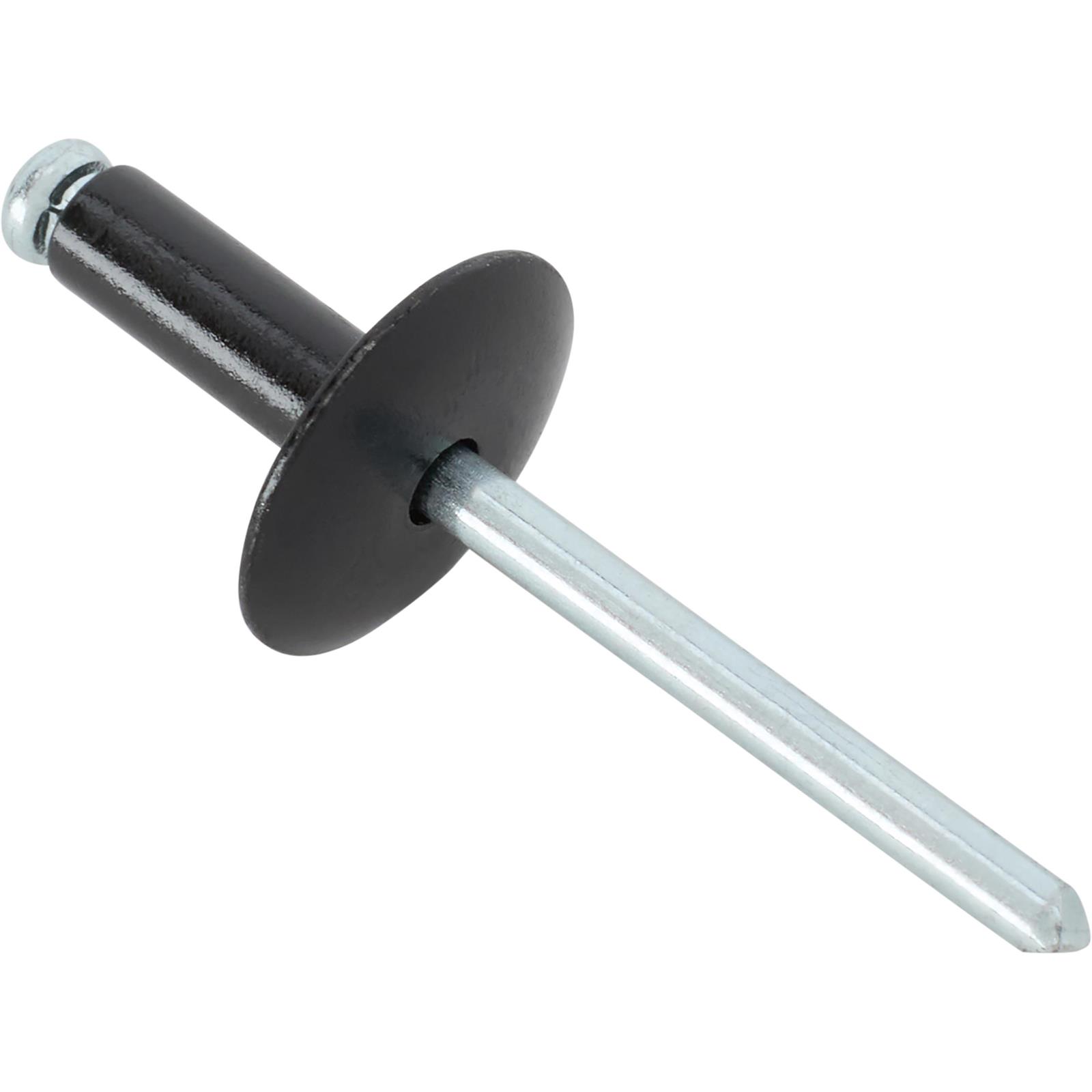 Tru Rivet 3/16 Large Head, Flat Blk, Alum., Box of 250