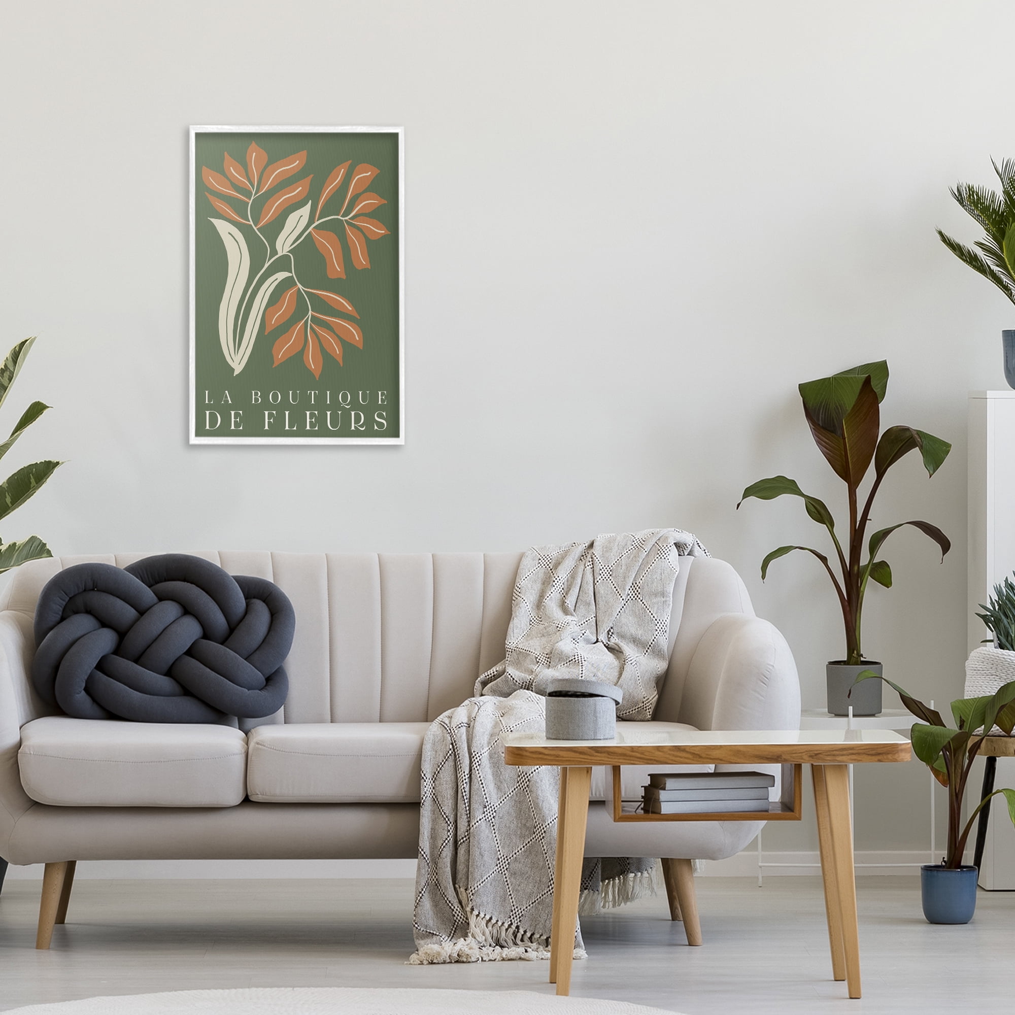 Stupell Industries Flower Shop Midcentury Minimal White Framed Giclee Art, design by Emily Navas