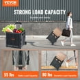 thumbnail image 2 of VEVOR Foldable Utility Cart, 80 lbs Load Capacity, Folding Portable Rolling Crate Handcart with Durable Heavy Duty Telescoping Handle and 2 Wheels for Travel Shopping Moving Luggage Office Use, Black, 2 of 9