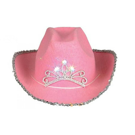 Child Pink Blinking Tiara Cowboy Hat