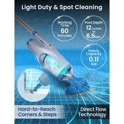 Kokido Rechargeable Handheld Pool Vacuum XTROVAC 110 Cordless with Adjustable Pole and 2 Brush Vac Heads for Above-Ground Pools, Spot Clean Inground Pools