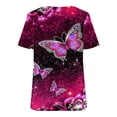 thumbnail image 4 of Camiseta estampada de moda para mujer Blusa de manga corta con cuello en V Tops casuales Pompotops  hkajfhjk472873, 4 of 5