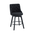 thumbnail image 2 of MINCETA Counter Stools,26" 360 Free Swivel Bar Stools,Modern Counter Height Upholstered Backrest Barstools with Button Tufted,Wooden Kitchen Stools Set of 2,Performance Fabric in Charcoal Gray, 2 of 5