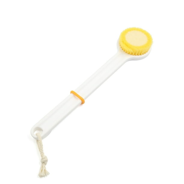 14.2" White Back Body Extra Long Handle Bath Brush for Shower Cleaning