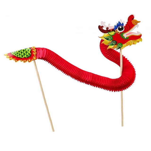 Paquete de Material hecho a mano para danza del dragón chino, suministros para manualidades de papel, juguetes educativos extensibles para inauguració Estilo B