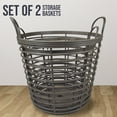 thumbnail image 3 of PRISP Oaka Home Storage Baskets - Set of 2 Decorative Multipurpose Bins with Handles for Throw Blankets, Laundry, Toys and Organization in Living Room, Bedroom and Bathroom, 3 of 9