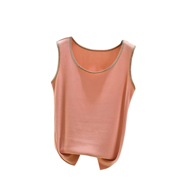 Timegard Camisole pour Femmes Col Rond Vêtements d'Intérieur Sans Manches Douce Décontractée Pyjamas Chandails Hauts T-Shirt Basique