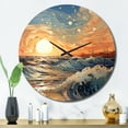 thumbnail image 1 of Designart "Sunkissed Sands Beach Photo IV" Nautical & Beach Oversized Wall Clock, 1 of 6