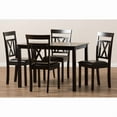 thumbnail image 6 of Baxton Studio Rosie Modern and Contemporary Dark Brown Faux Leather Upholstered 5-Piece Dining Set, 6 of 6