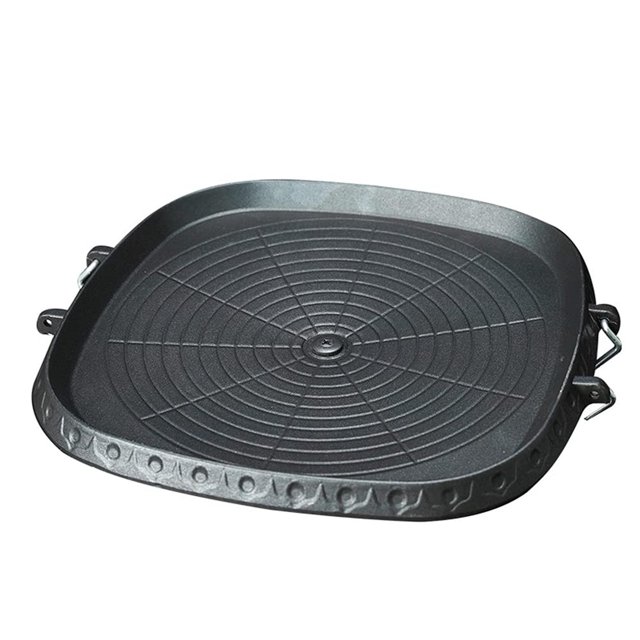 Sartén Cuadrada AIROKA Negra Anti-adherente con Revestimiento de 6 Capas para Barbacoa Coreana de 11