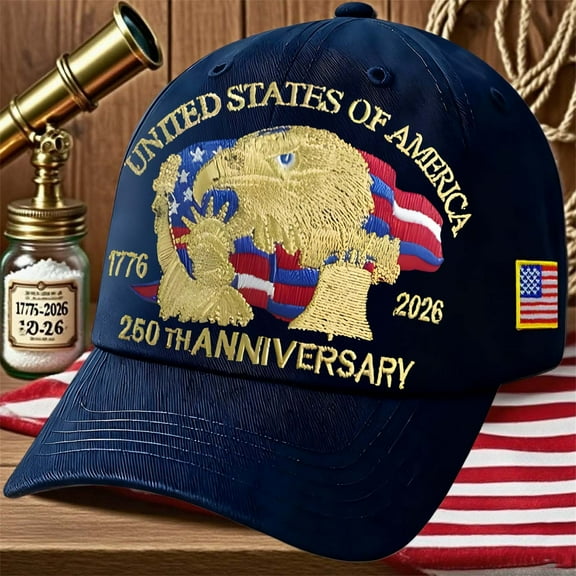 250 Anniversary USA Hat, America 250 Merchandise, Patriots Hat, Bald Eagle Printed Cap For Men Women 2026 Patriotic Celebrations