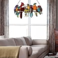 thumbnail image 4 of Wjskv 1pcs Multicolor Stained Glass Ornaments Hanging Art Ornaments Gifts Compatible Outdoor Garden Decoration Nine Birds Flock Birds Window Pendant, 4 of 4