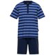 thumbnail image 1 of GÖTZBURG Conjunto de pijama para hombre - corto, a rayas, tapeta de botones, clima-activo Azul M (Medium), 1 of 3