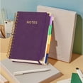 thumbnail image 5 of Hardcover Spiral Notebook Journal with Removable Dividers Tabs, 300 Pages Leather 5 Subject Notebook College Ruled, 5.7"×8.3" Large Notebooks for Work Study Note Taking, Journal for Women,Indigo, 5 of 9