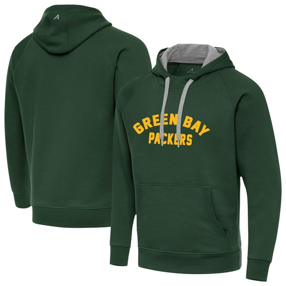 Men's Antigua Hunter Green Green Bay Packers Victory Hoodie