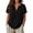 A#Black106, variant on Puliio Women's Solid Henley Blouse Short Sleeve V Neck Button Front Linen Blend Casual Shirt