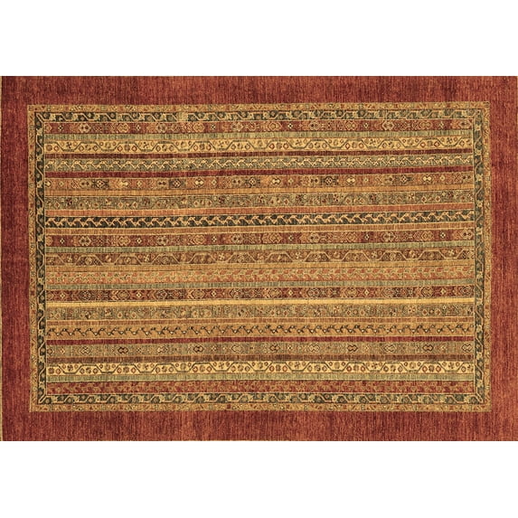 Ahgly Company Indoor Rectangle Abstract Brown Modern Area Rugs, 2' x 5'