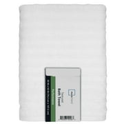 Mainstays Performance Cotton Bath Towel, Super Soft Quick Dry Fade Resistant, Textured White