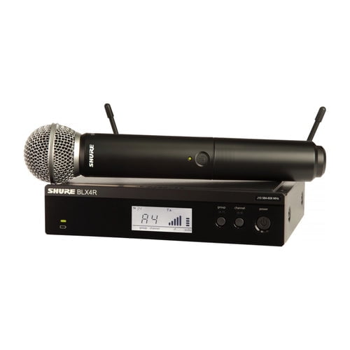 Sistema Inalámbrico Shure BLX24R/SM58 con Micrófono de Mano para Rack