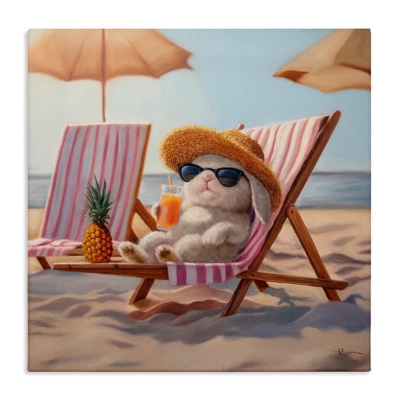 Beach Bun Relaxation Canvas Wall Art, design by Lucia Heffernan