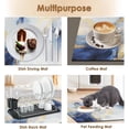 thumbnail image 2 of Blue Golden Marble Coffee Mat for Countertops, Gold Teal Modern Dish Drying Mat 2 Pcs for Kitchen Coffee Bar Accessories Fit Under Coffee Maker Espresso Machine Dish Rack Hide Stain Rubber, 2 of 6