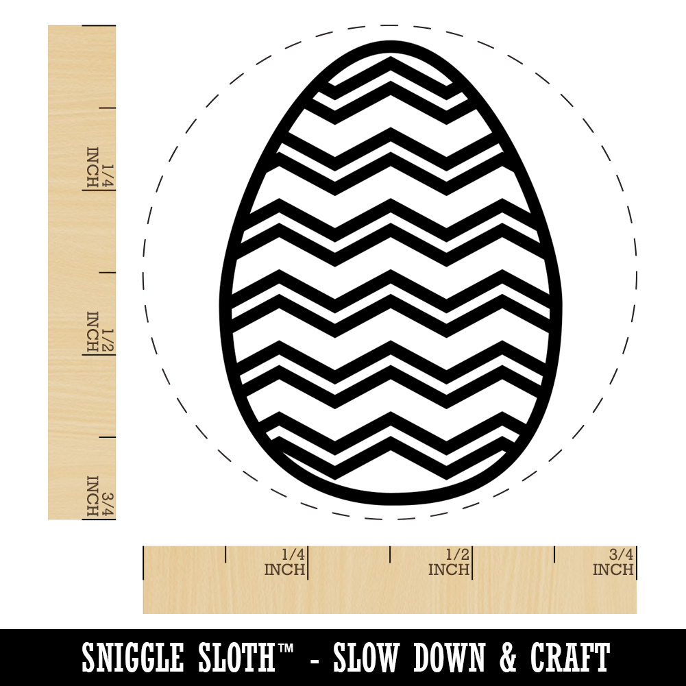 Easter Egg Self-Inking Rubber Stamp Ink Stamper - Black Ink - Small 3/4 Inch
