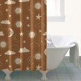 thumbnail image 4 of Brown Sun Moon Cloud Star Pattern Shower Curtain 36"x72" ,Bathroom Decorative Shower Curtains Set with 12 Hooks,Modern Waterproof Washable Shower Curtain, 4 of 6