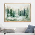 thumbnail image 2 of wall26 Framed Canvas Print Wall Art Pastel Green Pine Tree Forest Landscape Nature Wilderness Illustrations Fine Art Decorative Rustic Multicolor for Living Room, Bedroom, Office - 24"x36", 2 of 7
