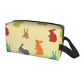 thumbnail image 2 of Goofa Colorful Rabbit Printed Toiletry Bag with Handle,Large Capacity Travel Makeup Cosmetic Bag for Women, Carry on Airport Airline Compliant Bag, 2 of 9
