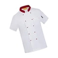 thumbnail image 2 of TISHITA Unisex Chef Jacket Short Sleeve Cooking Men Women Catering Waiter Lightweight L, 2 of 8