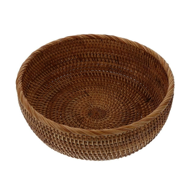 Simple And Practical Wicker Basket Storage For Fruits And Bread In Medium Size Orange Color 1Pc