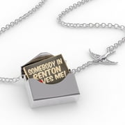 Locket Necklace Somebody in Renton Loves me, Washington in a silver Envelope Neonblond