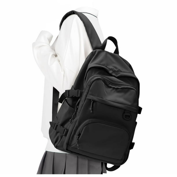 Mochila Lendolk ligera e impermeable para la universidad, color negro