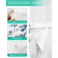thumbnail image 3 of No Hook Shower Curtain with Snap in Liner, Blue Gray Eucalyptus Leaves White Background Hotel Shower Curtains for Bathroom, Washable Shower Curtain Liner Set with Mesh Top Window, 66"x72", 3 of 6