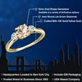 thumbnail image 2 of Gem Stone King 10K Yellow Gold Peach Morganite and White Topaz 3-Stone Ring for Women | 0.88 Cttw | Round 6MM | Gemstone October Birthstone | Size 7, 2 of 6