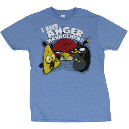 Angry Birds (Hit Mobile App) Mens T-Shirt  - I Need Anger Management Bird (Best Angry Birds App)