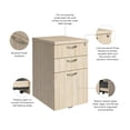 thumbnail image 4 of Office in an Hour 3 Drawer Rolling File Cabinet in Natural Elm - Engineered Wood, 4 of 5