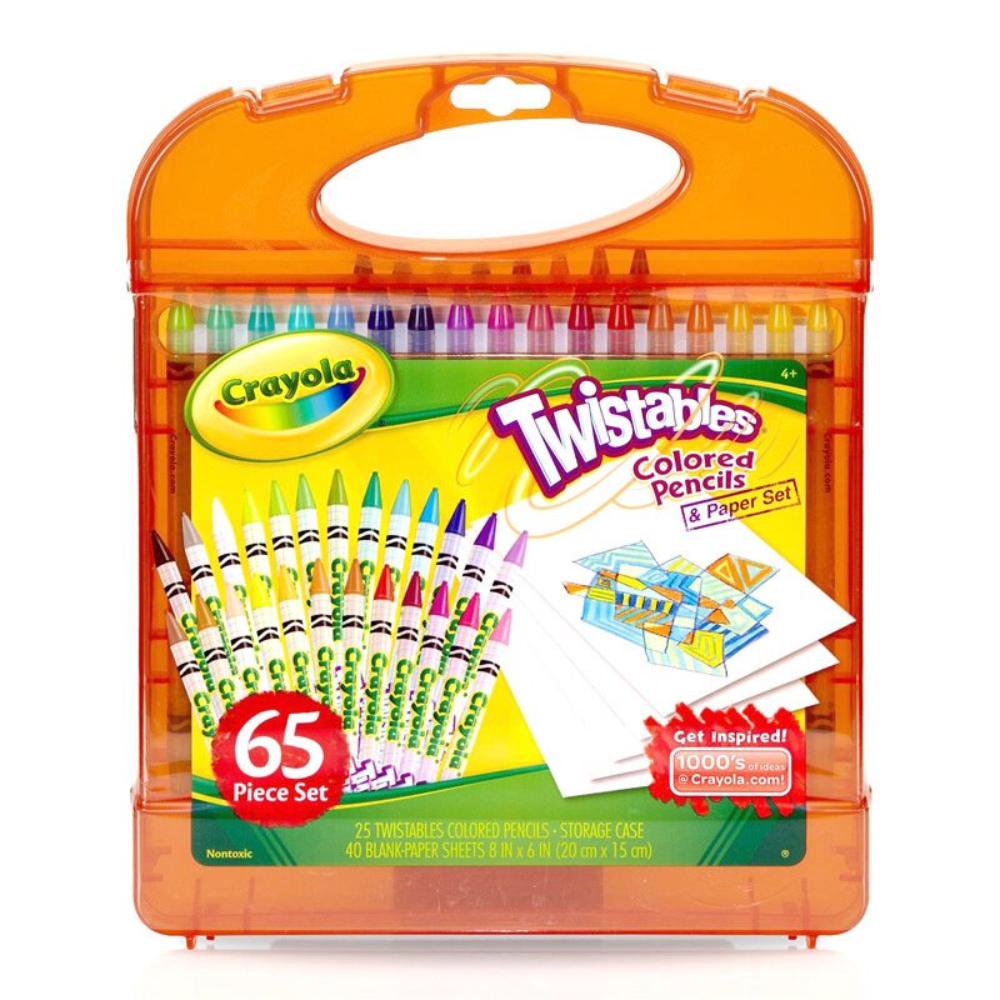 Twistables Colored Pencils & Paper Set, 65 Pieces Non-Toxic Art Gift ...