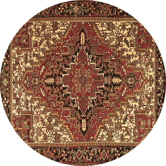 Ahgly Company Indoor Round Persian Brown Traditional Area Rugs, 3' Round