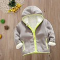 thumbnail image 3 of XXWXYD Toddler Girls Boys Solid Color Plush Hooded Coat, Thick Winter Thermal Jacket with Zipper Closure for Toddler Girls Boys 1-7 Years, 3 of 4